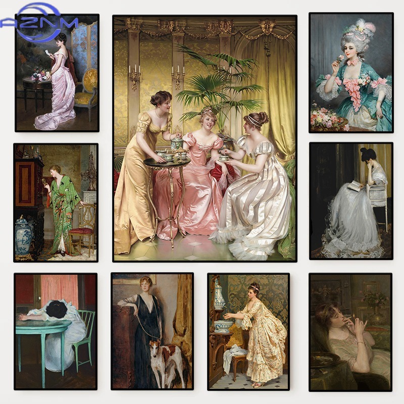 Women'S Fashion Victorian - Poster con Ritratto Femminile del Rinascimento,