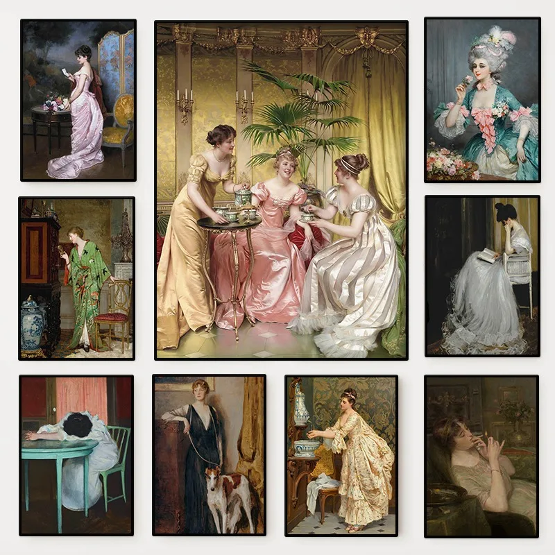 Women'S Fashion Victorian - Il rinascimentale donne ritratto poster vintage