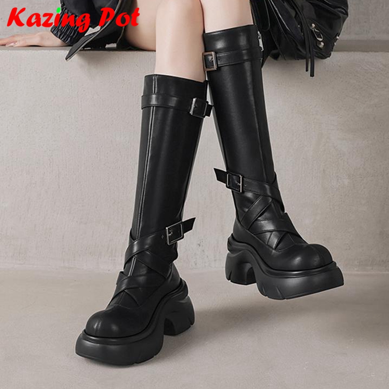 Women'S Fashion Riding Boots - Krazing Pot Pelle divisa di mucca