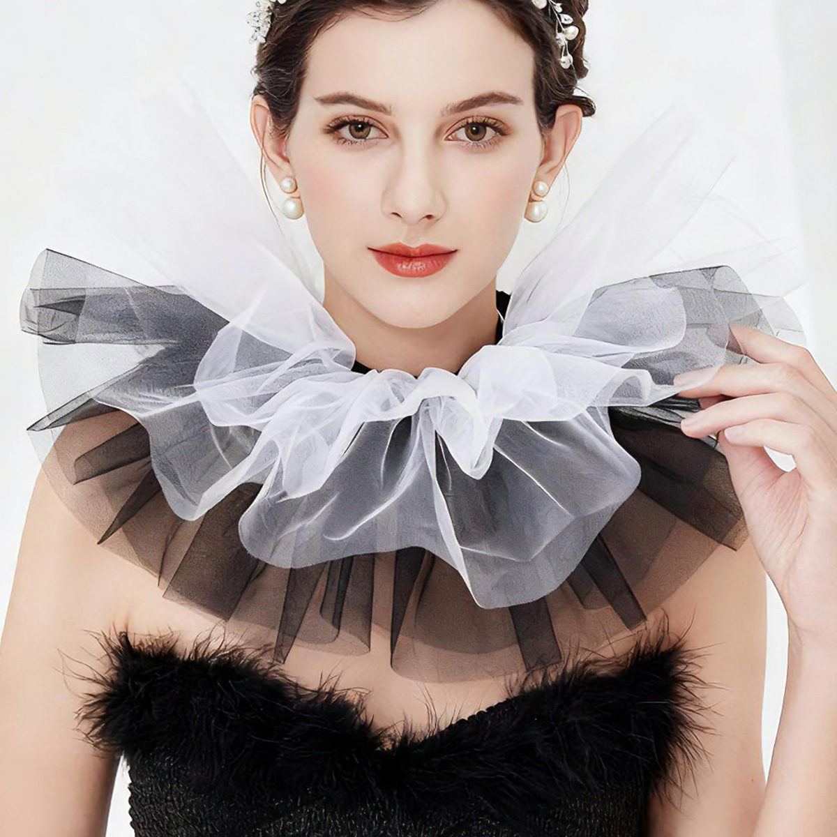 Colletto con volant in tulle a - Women'S Fashion Victorian recensione e prezzo
