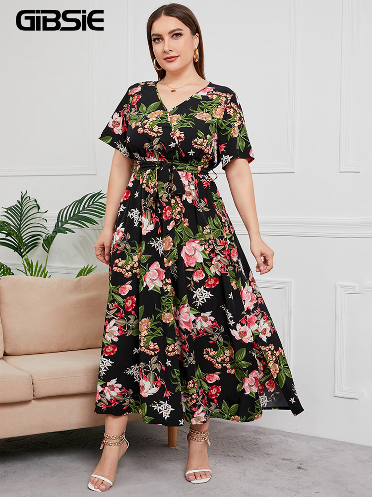 GIBSIE Plus Size scollo a V st - Maxi Dress Boho recensione e prezzo