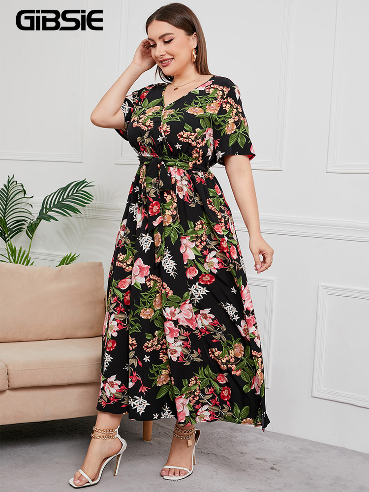 GIBSIE Plus Size scollo a V st - Maxi Dress Boho recensione e prezzo