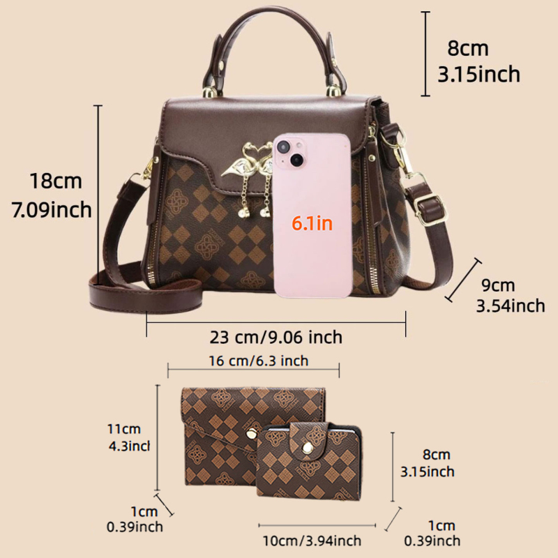 Set di 3 borse da donna, borsa - Crossbody Bag Women recensione e prezzo