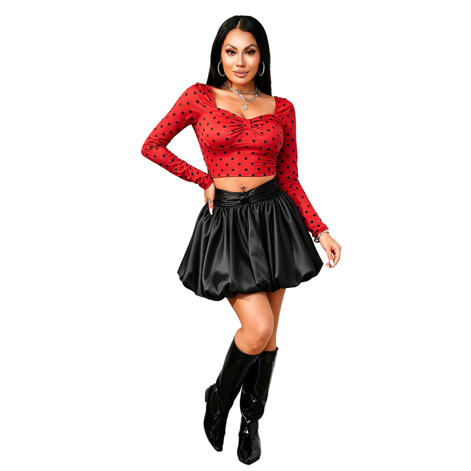 Top corto a maniche lunghe a p - Women Fashion Outfits recensione e prezzo